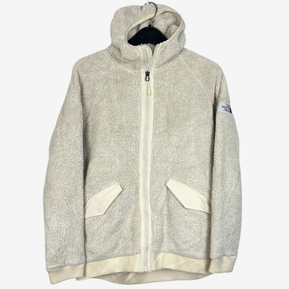 The North Face CAMPSHIRE‎ BOMBER Sherpa Fleece Jacket Womens M Cream White